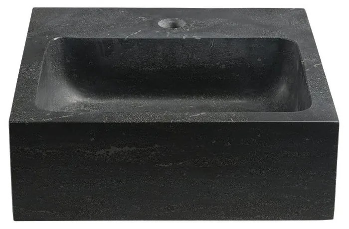 Черен каменен малък умивалник 30x30 cm Blok – Sapho