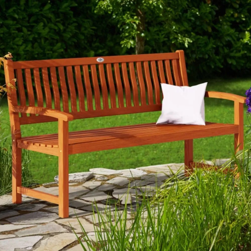 Градинска пейка от евкалиптова дървесина 152 cm