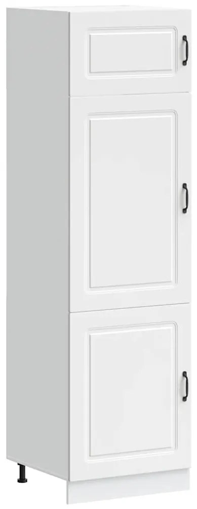 853627 vidaXL Кухненски шкаф, Kalmar, бял, инженерно дърво