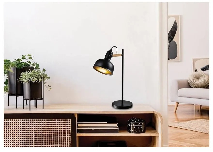 Черна метална настолна лампа (височина 56 cm) Reno - Candellux Lighting