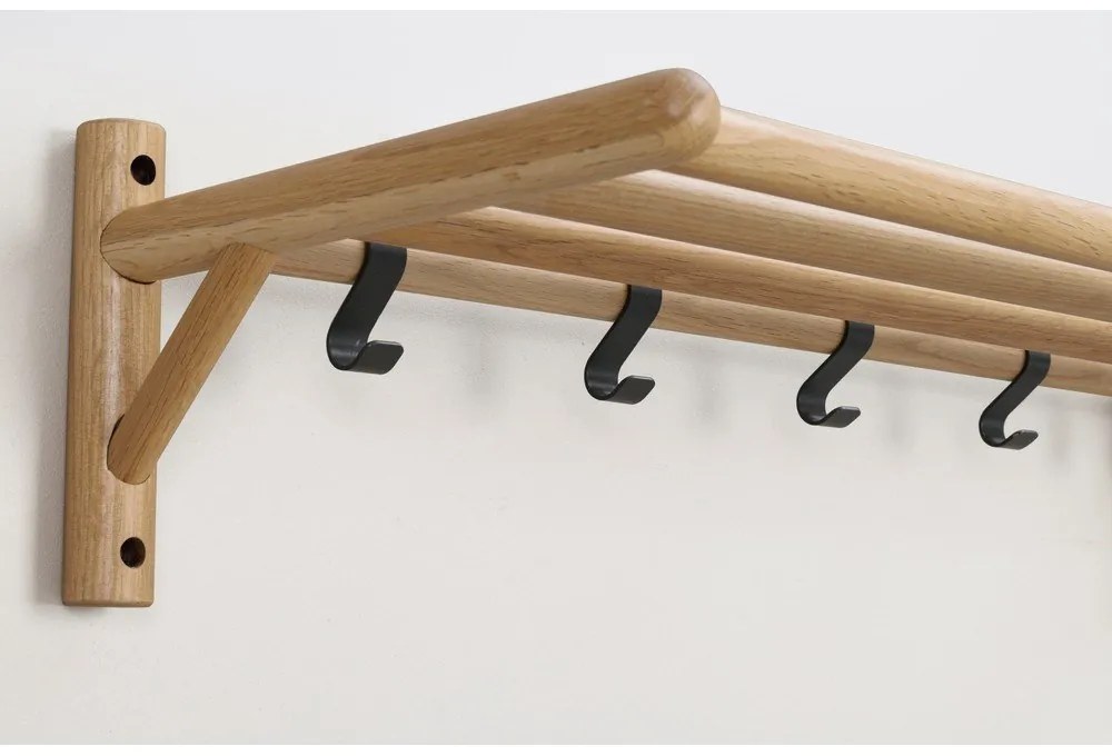Стенна закачалка от дъбово дърво в естествен цвят Milford - Rowico