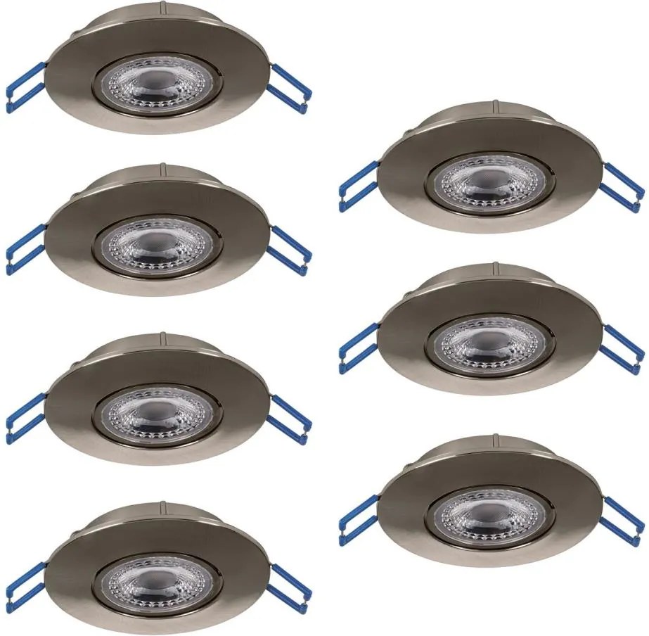 Eglo 300195 - Комплект 7xLED вградени таванни осветителни тела GEDREZ LED/4,9W/230V Ø 9 см, хром