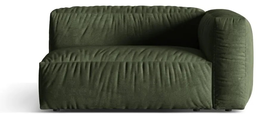 Зелен кадифен модул за диван (десен ъгъл) Martina – Micadoni