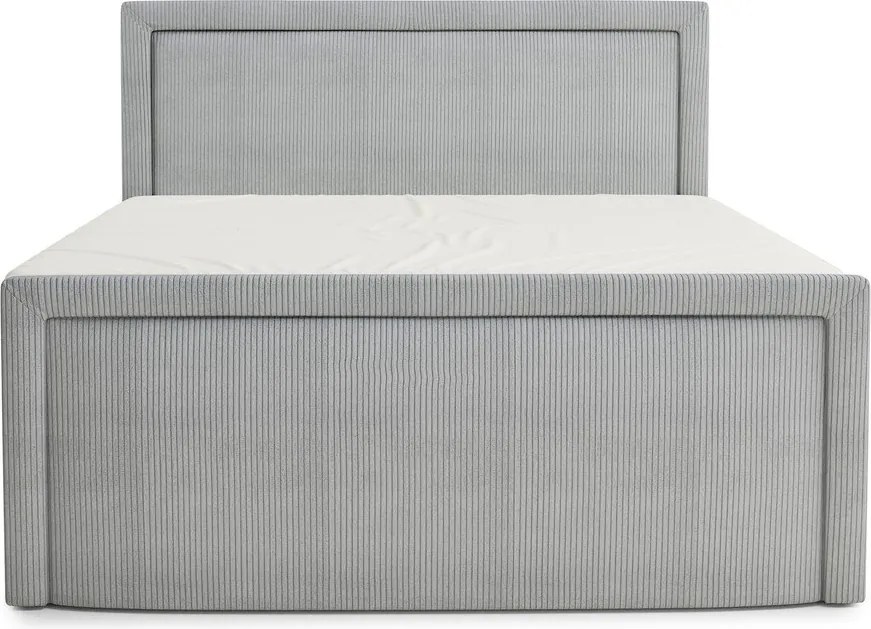 Сиво боксспринг легло 160x200 cm с място за съхранение Fresco – Maison de Rêve