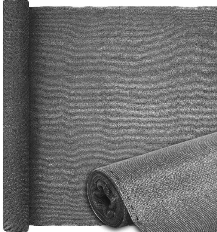 Сива засенчваща мрежа за ограда 90% засенчване 1,5m x 25m