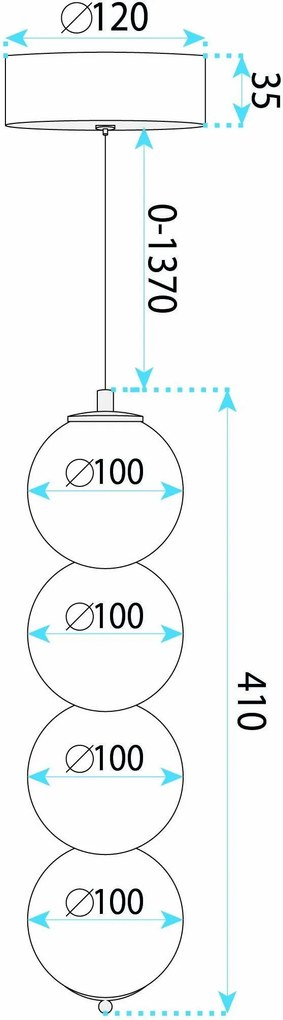 LED висящ полилей LHJ118-4CP четкано злато