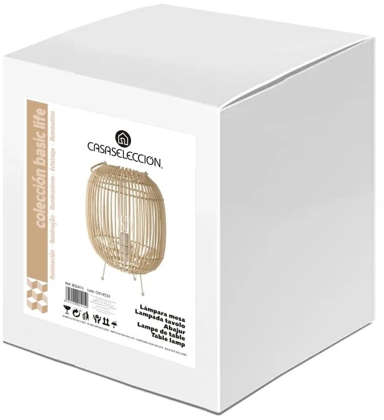 Ратанова настолна лампа - Casa Selección