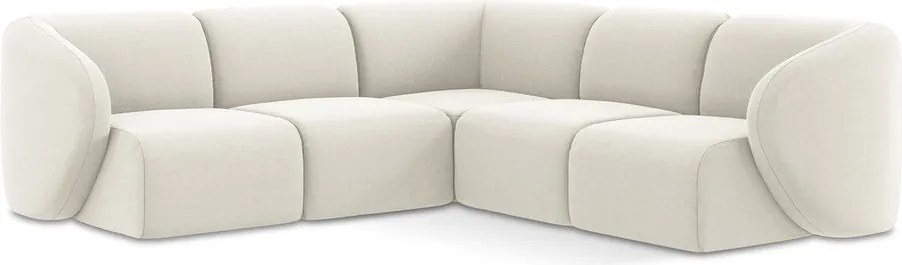 Бежов кадифен ъглов диван Lani – Makamii