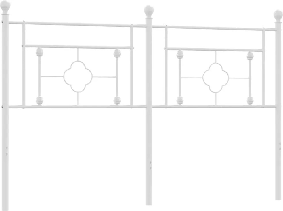 374423 vidaXL Метална резервна табла за легло, бяла, 160 см