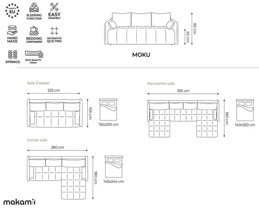Разтегателен ъглов диван с място за съхранение в цвят бордо (десен ъгъл) Moku – Makamii