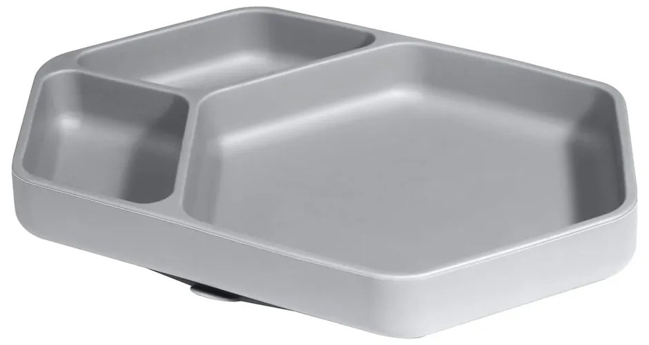 Сива силиконова детска чиния 16x25 cm – Kindsgut