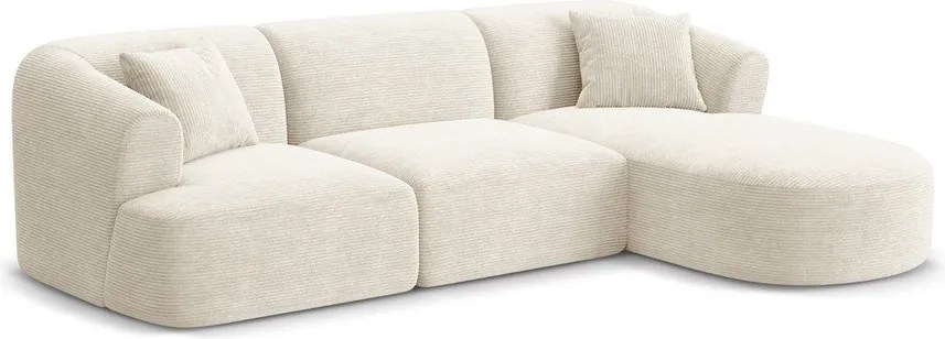 Бежов ъглов диван от рипсено кадифе (десен ъгъл) Campi – Cosmopolitan Design