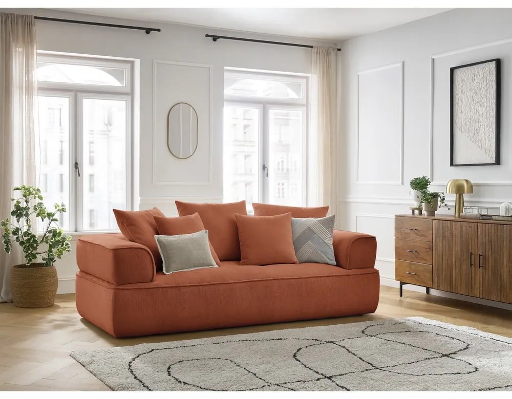 Теракотен шенилов диван 237 cm Whesley – Bobochic Paris