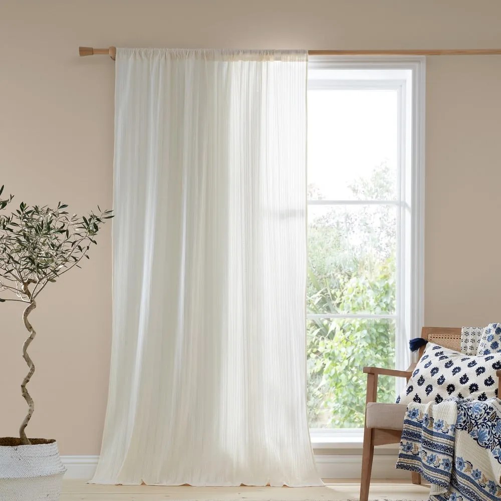 Бяла памучна завеса 140x122 cm Zofia Broderie Anglaise – Pineapple Elephant