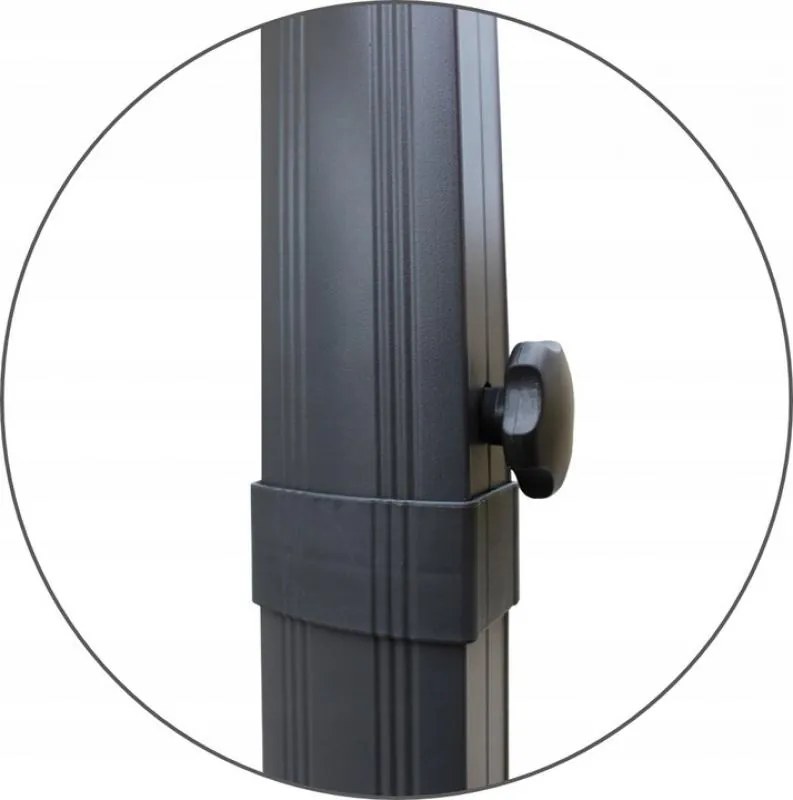 Бежов градински чадър с LED осветление 3 x 3 м