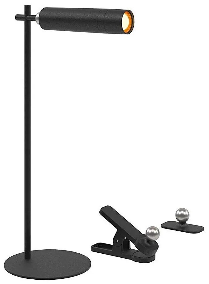 LED регулируема магнитна настолна лампа LED/3W/5V 4000K 1500 mAh черна