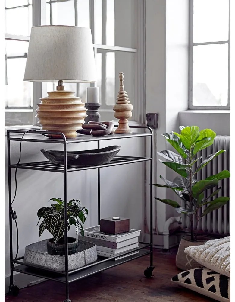 Настолна лампа в тъмно естествен цвят с текстилен абажур (височина 54 cm) Svale – Bloomingville