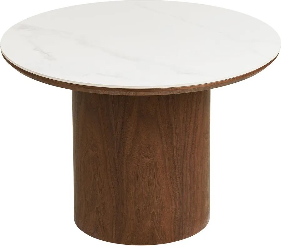 Кръгла масичка за кафе с керамичен плот в тъмно естествен цвят ø 60 cm Noli – House Nordic