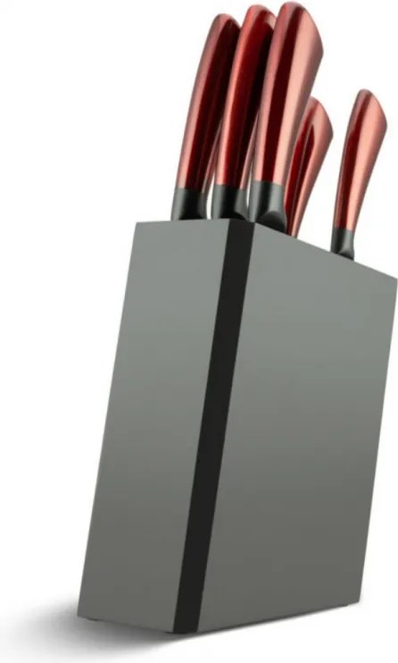 Комплект 5 бр ножове Edenberg EB-936, Карбонова стомана, Поставка, Червен