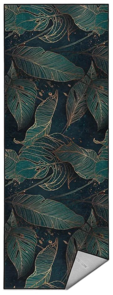 Пътека подходяща за пране в петролен цвят 80x200 cm Midnight Jungle – Mila Home