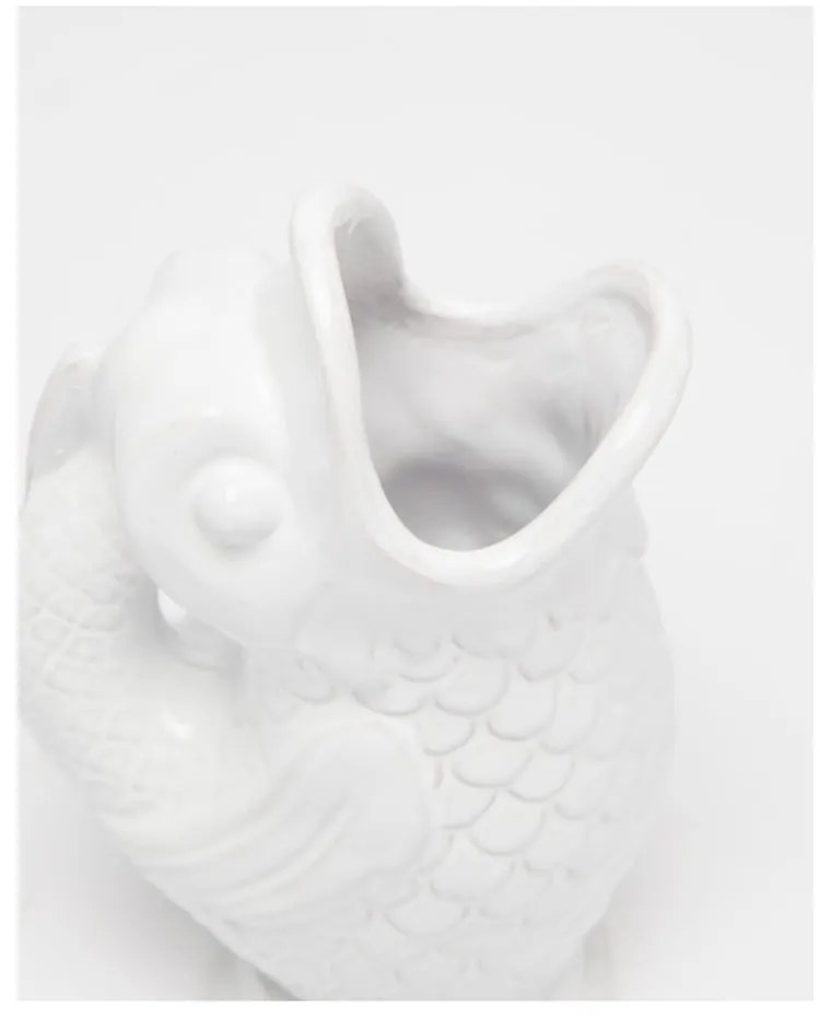 Бяла ръчно изработена ваза Pez Blanco - Velvet Atelier