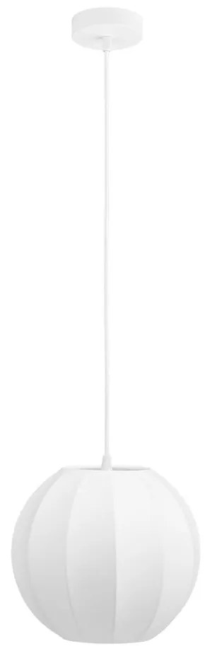 Бяло висящо осветително тяло с текстилен абажур ø 25 cm Coventry – House Nordic