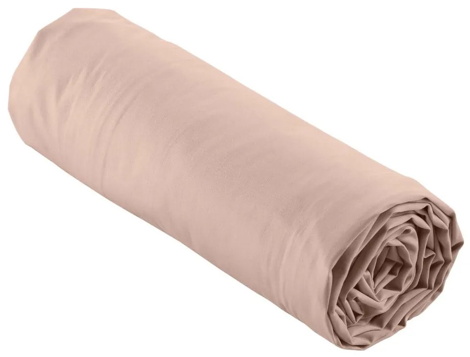Розов еластичен чаршаф от памук перкал 160x200 cm Percaline – douceur d'intérieur