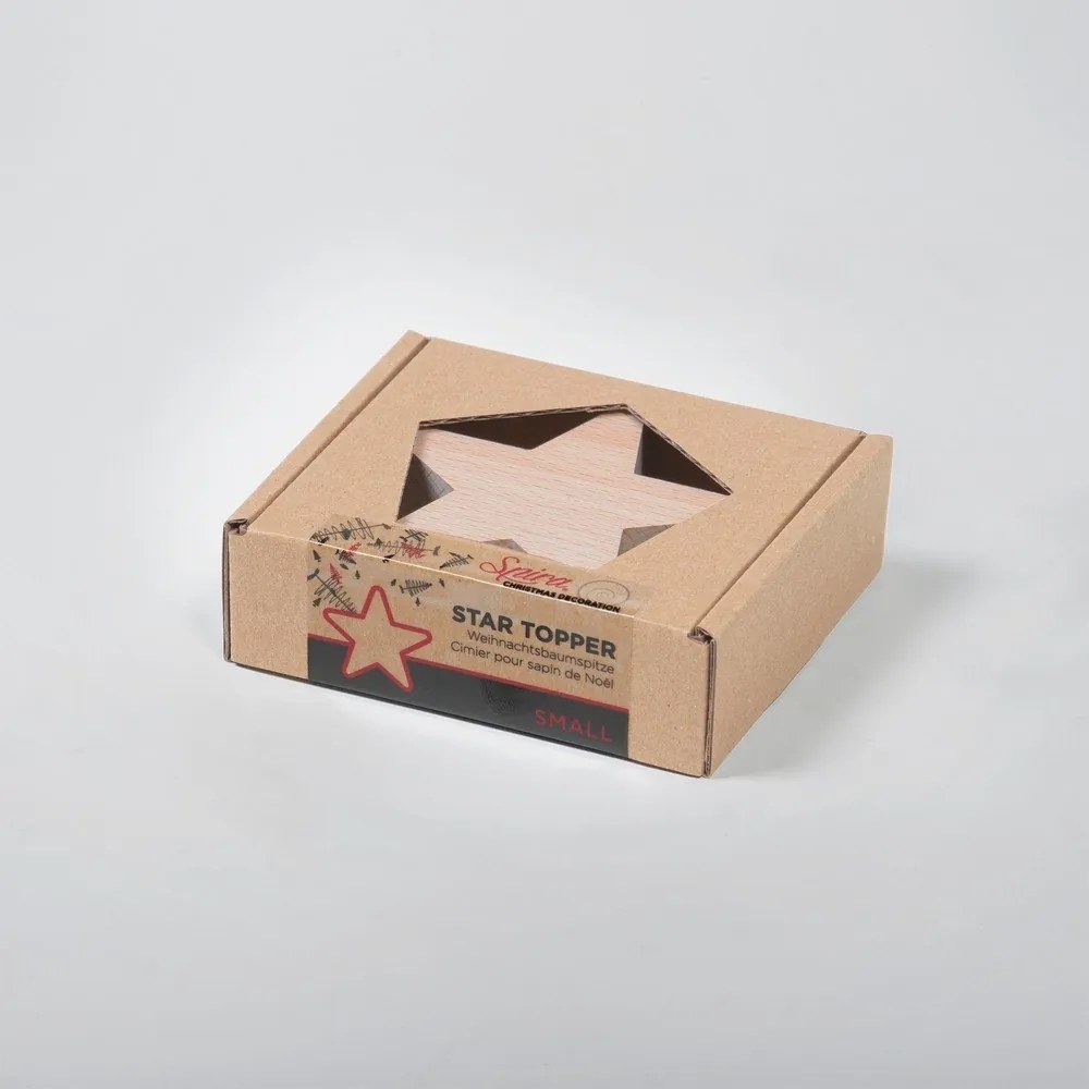 Дървена звезда за декоративна коледна елха Small - Spira