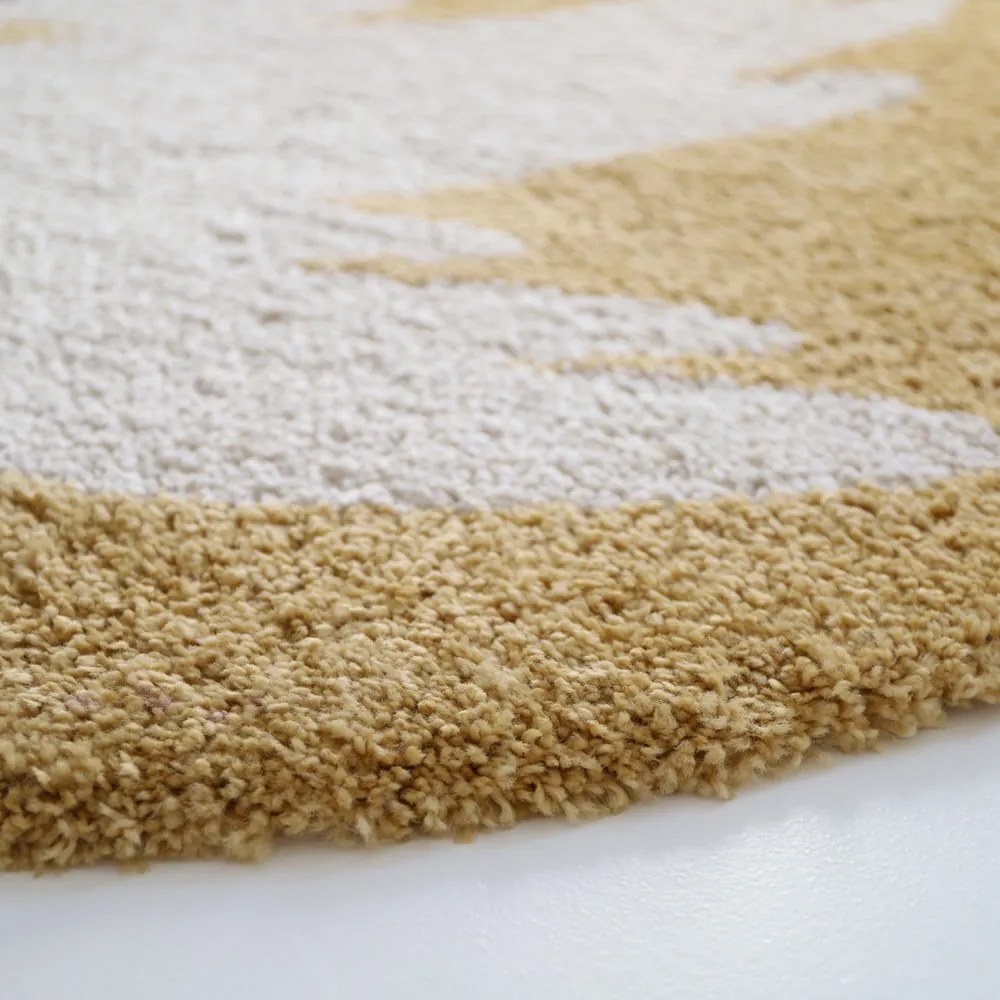 Детски килим в цвят жълта охра ø120 cm Bohemian Bird Miel – Nattiot