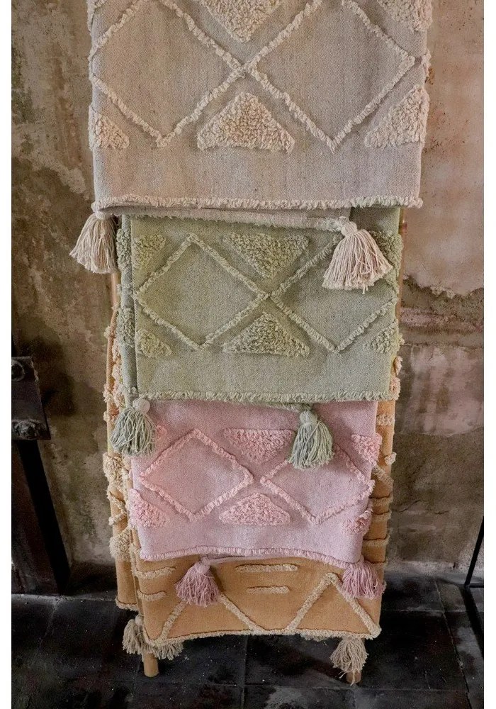 Бял ръчно изработен памучен килим подходящ за пране 170x240 cm Tribu Natural – Lorena Canals