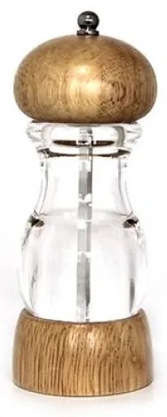 Horecano - Акрилна мелничка за черен пипер/сол с дървено капаче 19см (180998-2)