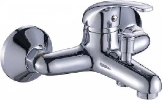 Стенен смесител за вана и душ " ЕКО " ICF 6342039C, месинг, хром, с душ, държач и шлаух, 9.7x13.5см