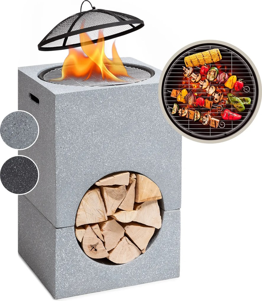 Blumfeldt Monolith, огнище с грил, MGO и стоманен корпус, включително защита от искри
