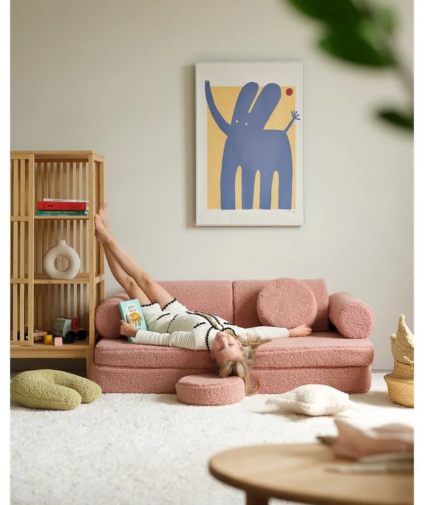 Розов детски диван от букле 132 cm Settee – Wigiwama