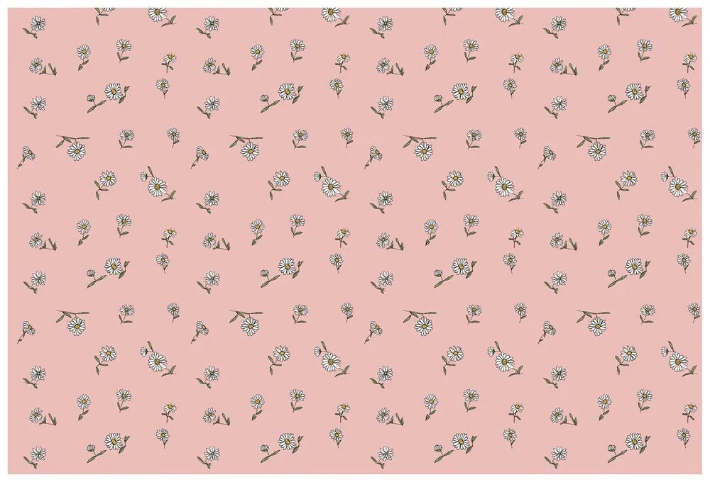 Самозалепващ тапет – Розов фон с бели цветчета