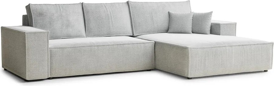 Светлосив шенилов сгъваем/с място за съхранение ъглов диван (десен ъгъл) Maze – Maison de Rêve