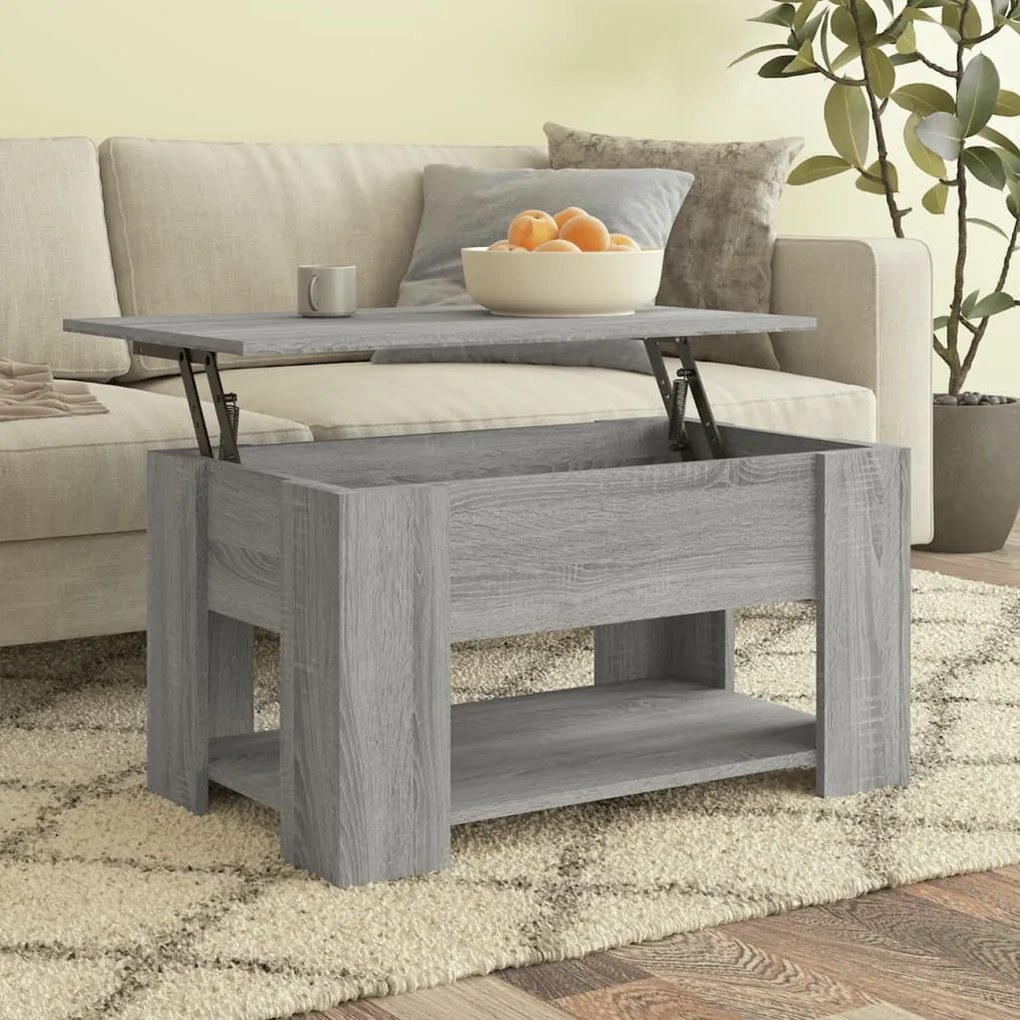 819276 vidaXL Маса за кафе, сив сонома, 79x49x41 см, инженерно дърво