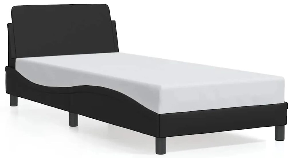 373078 vidaXL Рамка за легло Dover, черна, 80x200 см, изкуствена кожа