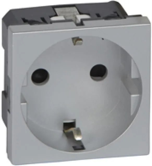 Legrand Контакт ШУКО 16A 2 мод. цвят алуминий Mosaic  - 079213