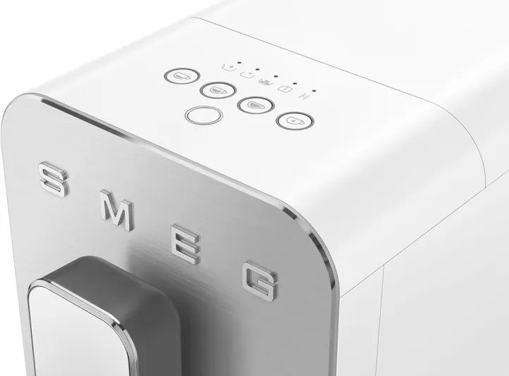 Еспресо машина SMEG Collezione BCC11WHMEU, 1350 W, 19 bar, 1.4 л, 8 функции, Вградена мелачка, Бял