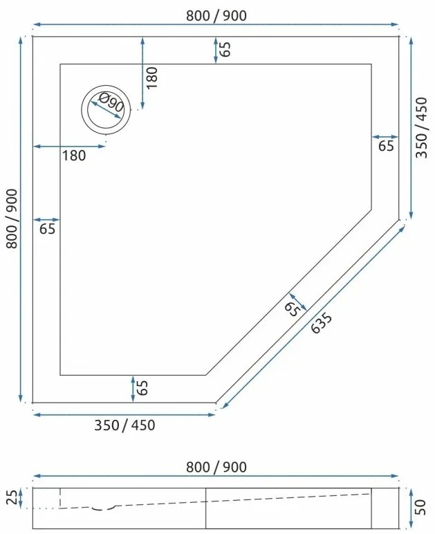 Душ кабина Rea DIAMOND BLACK MAT 90x90