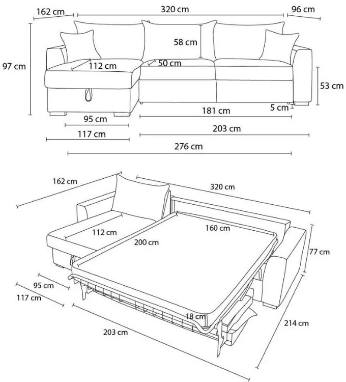 Жълт разтегателен ъглов диван от рипсено кадифе (променлив) Augustin – Bobochic Paris