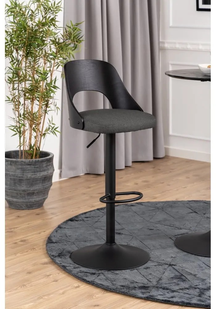 Тъмносиви бар столове в комплект с регулируема височина 2 бр. (височина на седалката 84 cm) Lucy – Actona