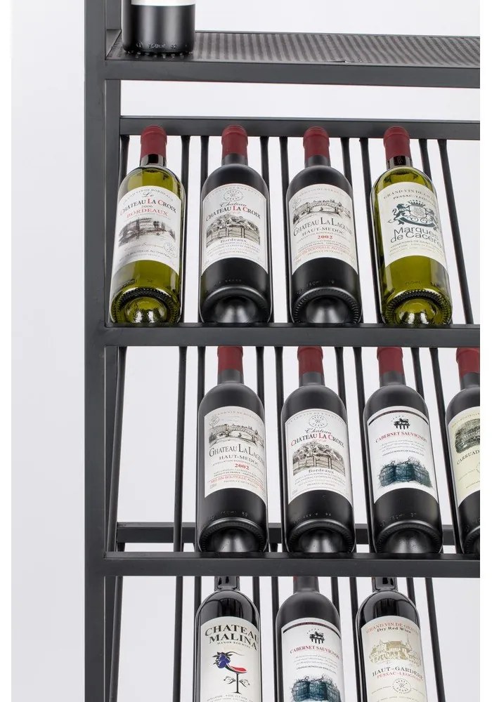 Черна метална стойка за вино за 20 бутилки, 48x180 cm Cantor - Zuiver