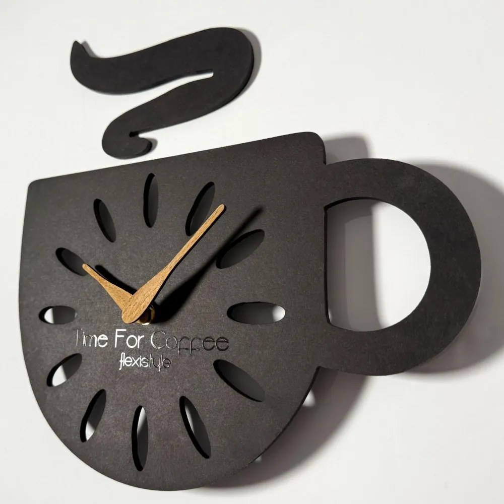 Стенен часовник във формата на чаша - модерен дизайн за кухнята 30 x 30 cm