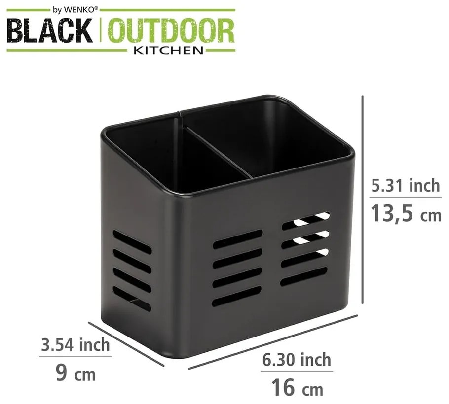 Черна стойка за прибори за хранене Black Outdoor Kitchen Baco - Wenko