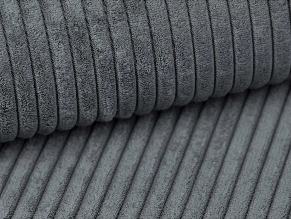 Тъмносив ъглов диван от рипсено кадифе (десен ъгъл) Campi – Cosmopolitan Design