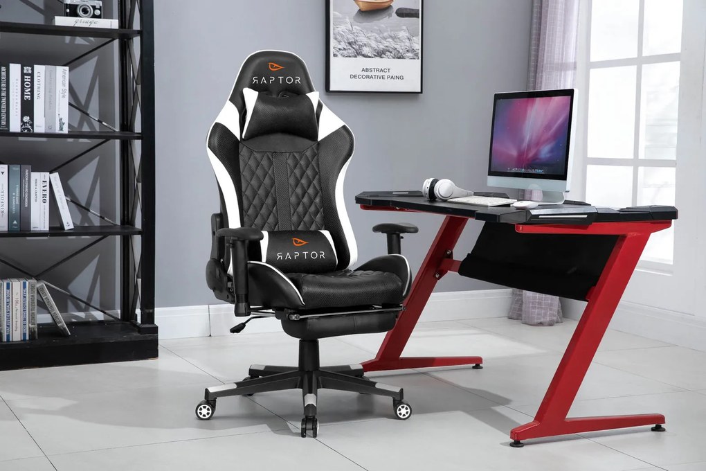Геймърски стол Raptor Spectre-Бял