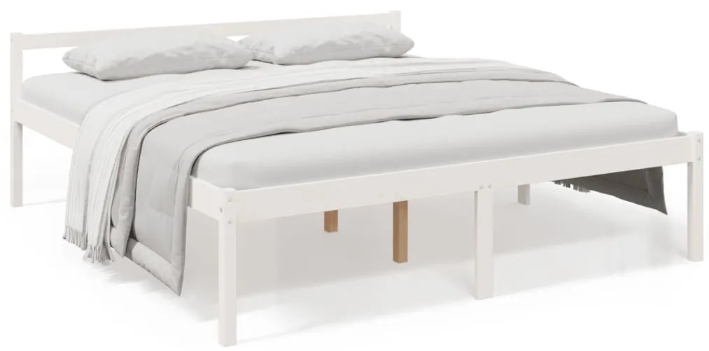 810635 vidaXL Легло за възрастни хора бяло 200x200 см бор масив