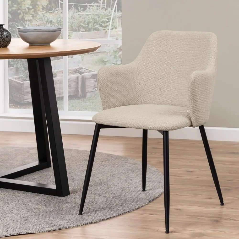 Кремави тапицирани трапезни столове в комплект 2 бр. Ilsa – Actona